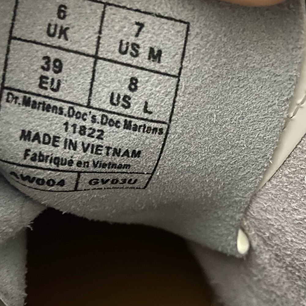 Dr. Martens White 1460 8 Eye Boots - Picture 5 of 6
